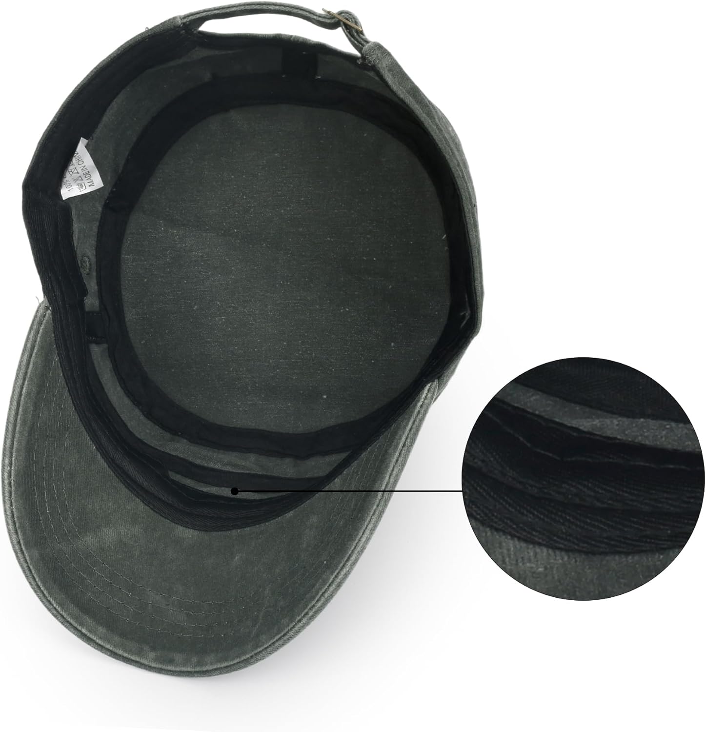 3Pcs Cadet Hat Military Cap Washed Cotton Flat Cap for Men Adjustable Army Hat - Image 5