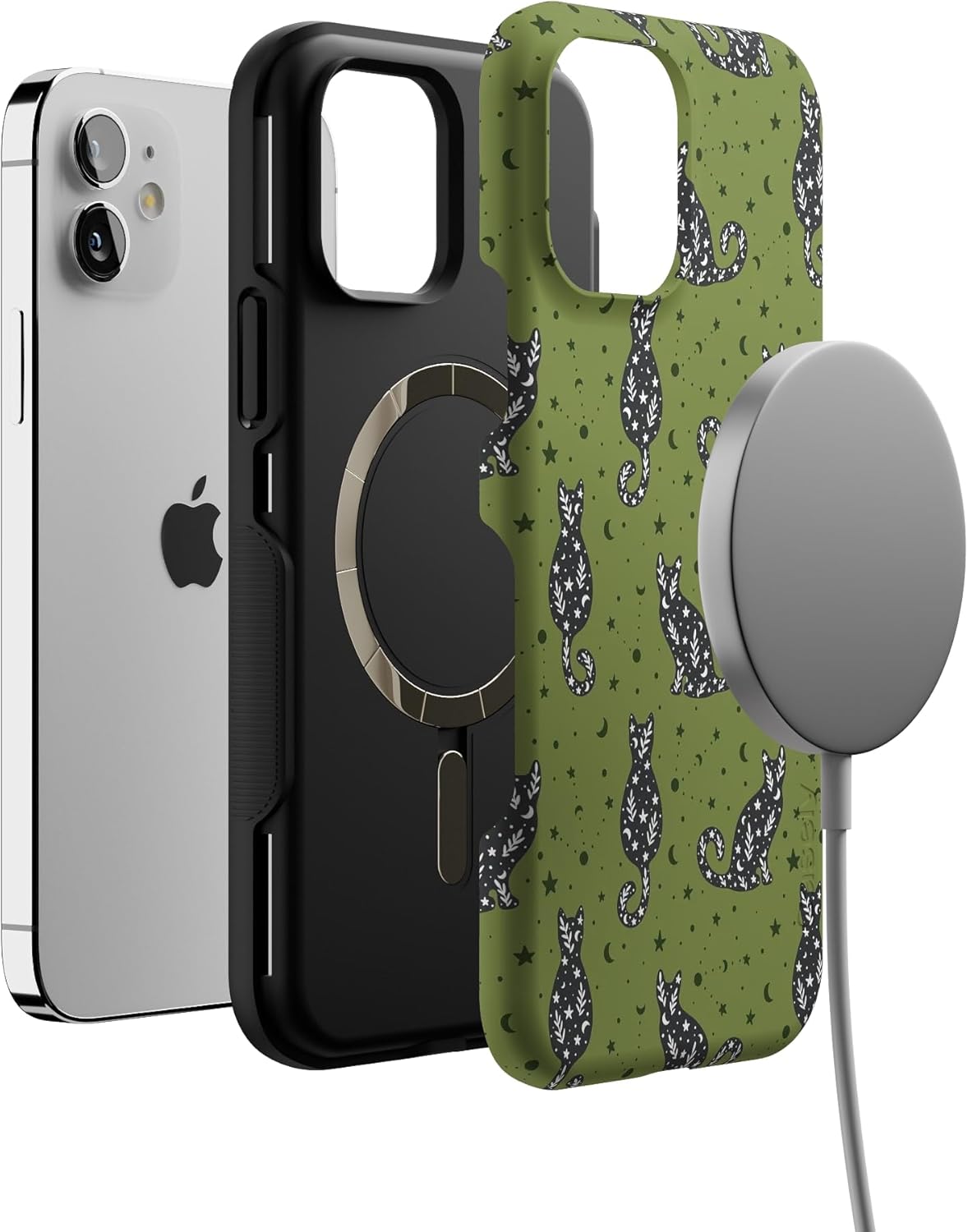 Casely iPhone 12 Mini Case | Sabrina's Bestie | Black Cats | Bold Protective Design | MagSafe Compatible Design