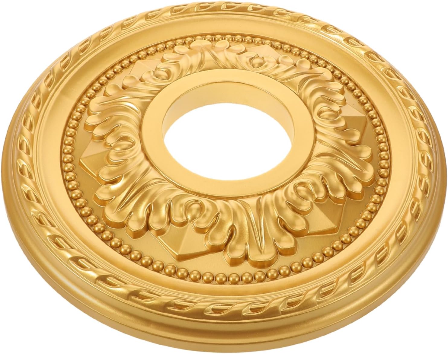 Decorative Round Ceiling Medallion for Light Fixtures 15-inch PU Ceiling Cover Plate Lightweight and Easy to Install for Chandeliers and Fans Stylish Home Décor