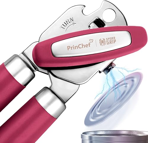 Miniatura 10 de Abrelatas manual sin problemas con tapa y imán, color rosa