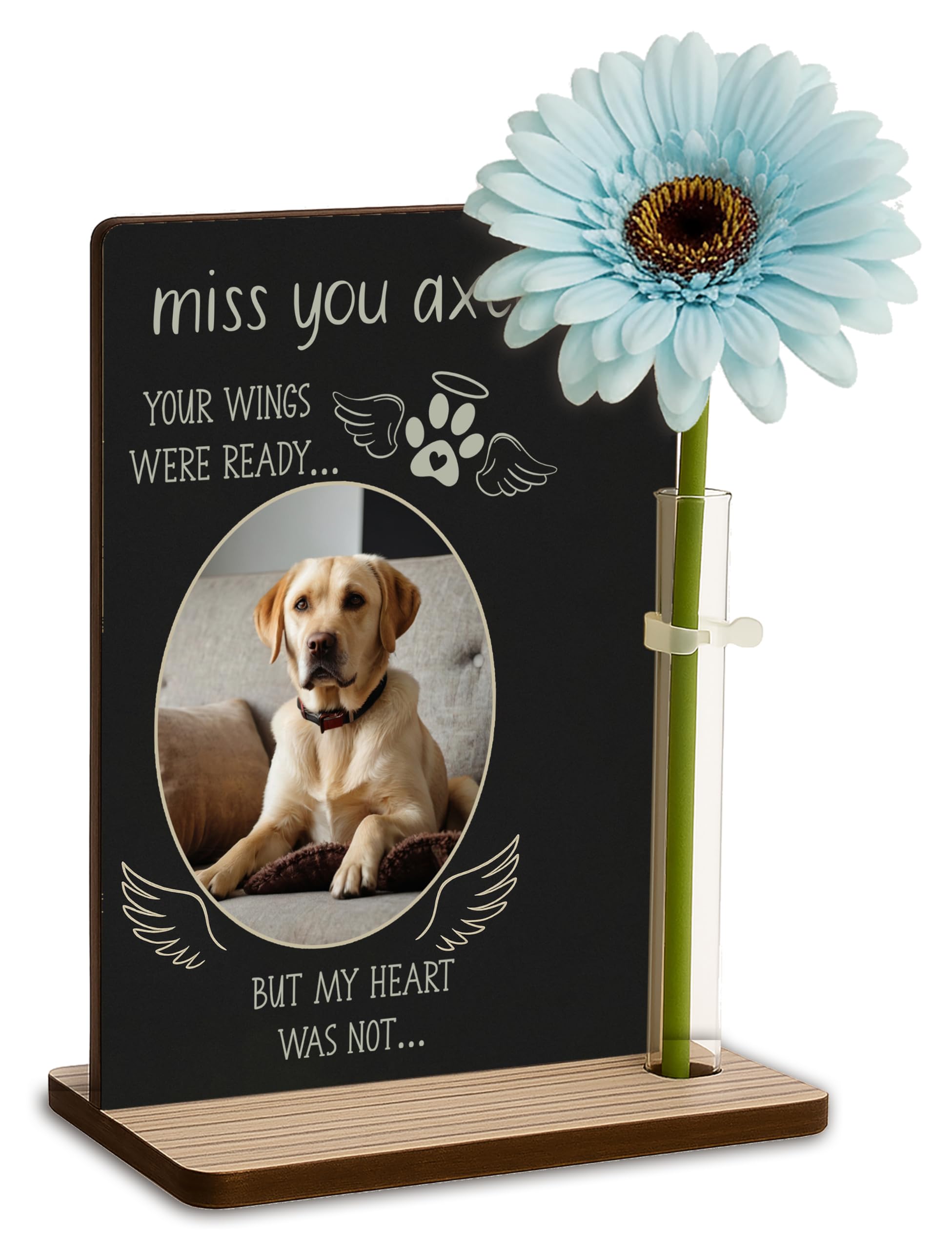 The Plum Penguin Your Wings Were Ready Personalised Pet Memorial Freestanding Photo Plaque Dog Memorial Cat Memory Frame Pet Bereavement Gift (Your Wings Were Ready)