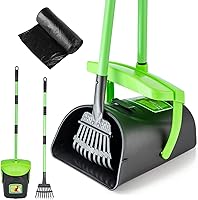 MXF Swivel Bin & Rake Pooper Scooper Kit - 36.6" Adjustable Handle, 20 Bags, Durable for All Dog Sizes, Lawn Yard Kennel Cleanup
