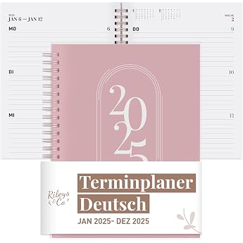 Rileys 2027 Weekly Planner 20 x 15 cm Pink German