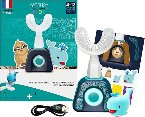 Y-Brush NylonStart Kids 2024 - Cepillo de dientes eléctrico para niños de 4 a 12 años - Cepillo en forma de Y - Premios a la innovación en CES, 3