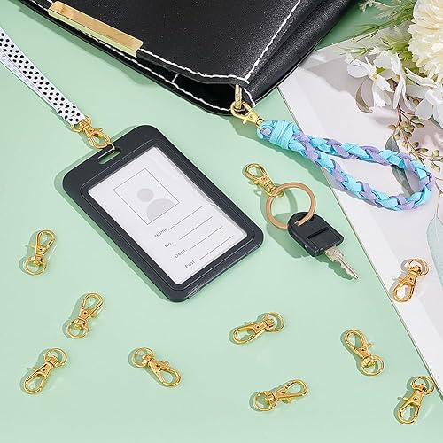 Miniatura 5 de PH PandaHall 100 cierres giratorios dorados, ganchos dorados para llavero, ganchos de clip para llavero, ganchos de pinza de langosta, ganchos a