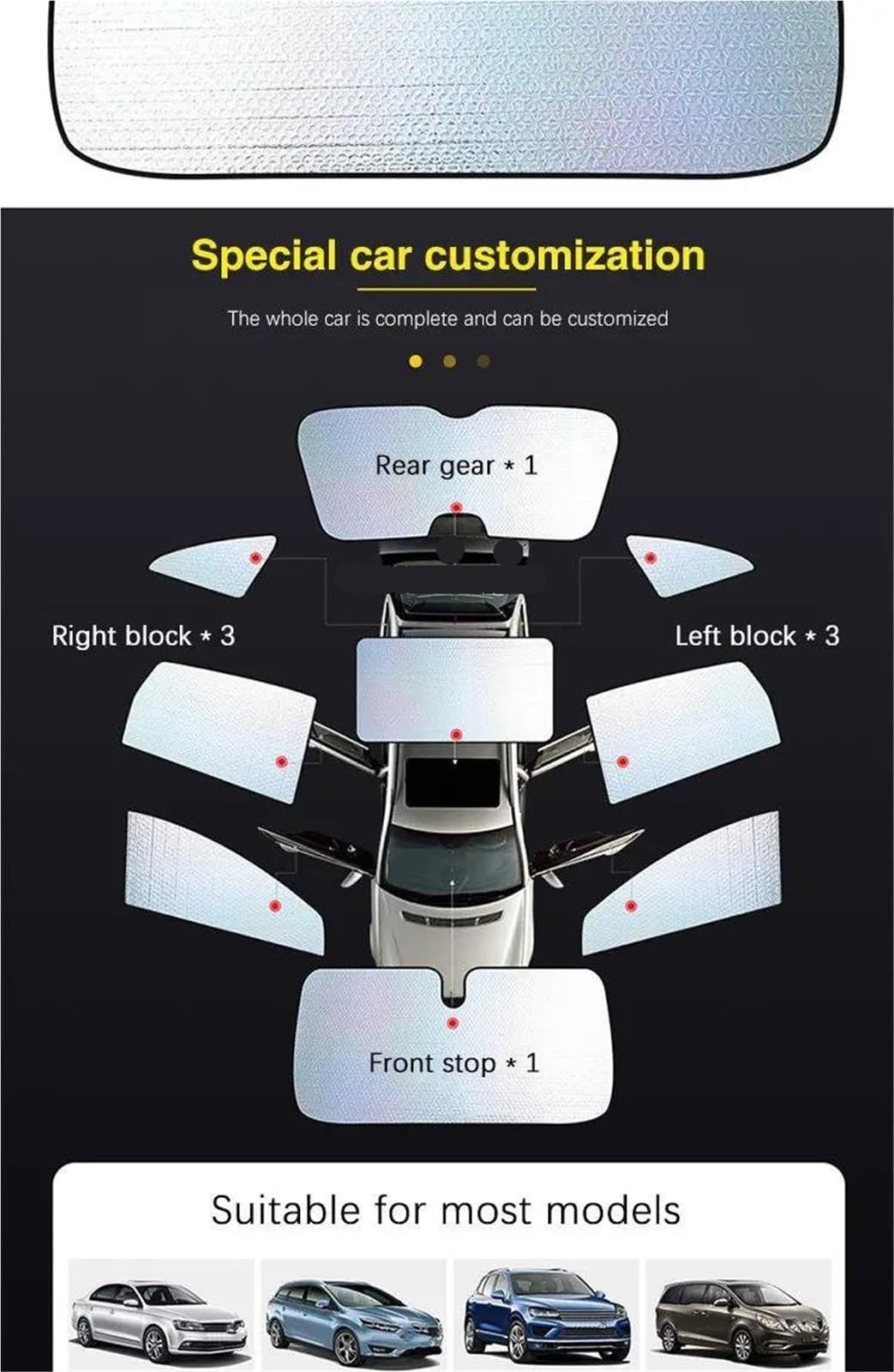 Para VW Para ID.3 Para ID 3 Para ID3 2019-2023 Parasol De Cobertura Total Para Ventana Parabrisas Accesorio Parasol Coche Magnético(Front Windshield)