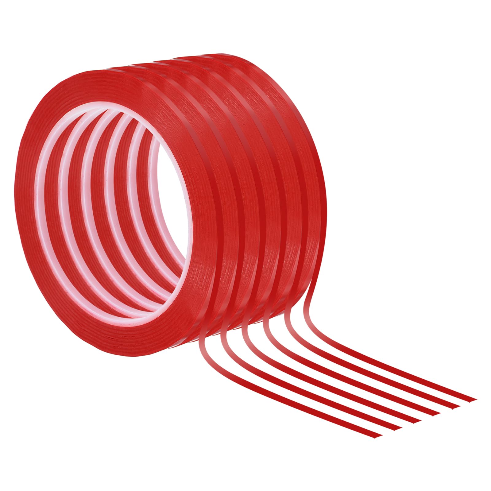 PATIKIL 1/8" Whiteboard Tape, 6 Pack Thin Dry Erase Tape for Graphic Chart Marking DIY Art Red