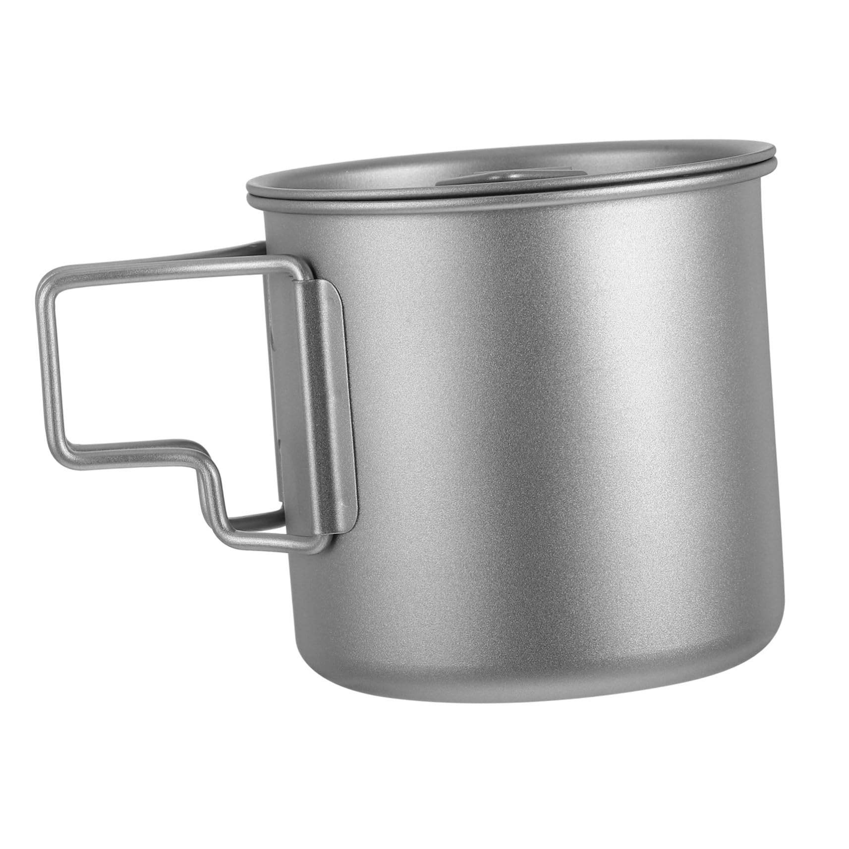Titanium Outdoor Becher mit Klappbarem Griff und Deckel Langlebiger Leichter Tee Kaffeebecher für Camping Wandern Rucksacktouren und Bürogebrauch Wiederverwendbar