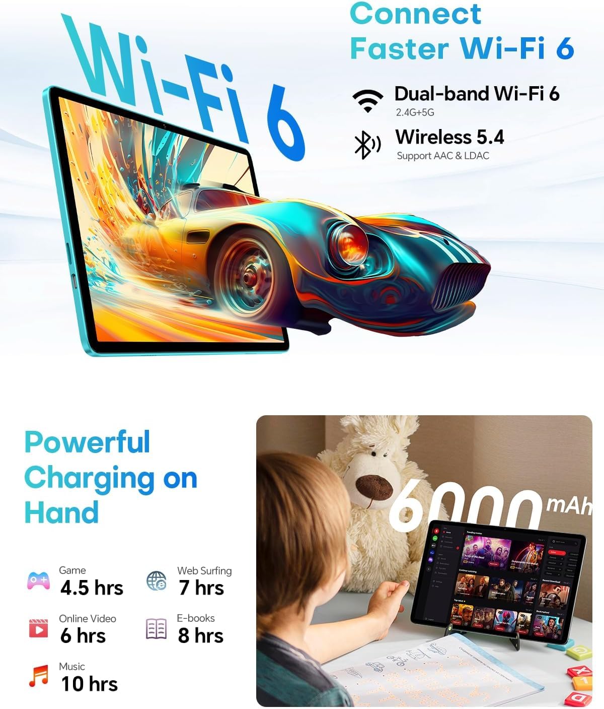 TECLAST P33 Tablet 10" Android 15, con Teclado y Ratón, WiFi 6, BT 5.4 | 10 accesorios tablet 2 en 1,Gemini AI,Widevine L1, 6000 mAh, Octa-Core,64GB ROM + 4TB TF