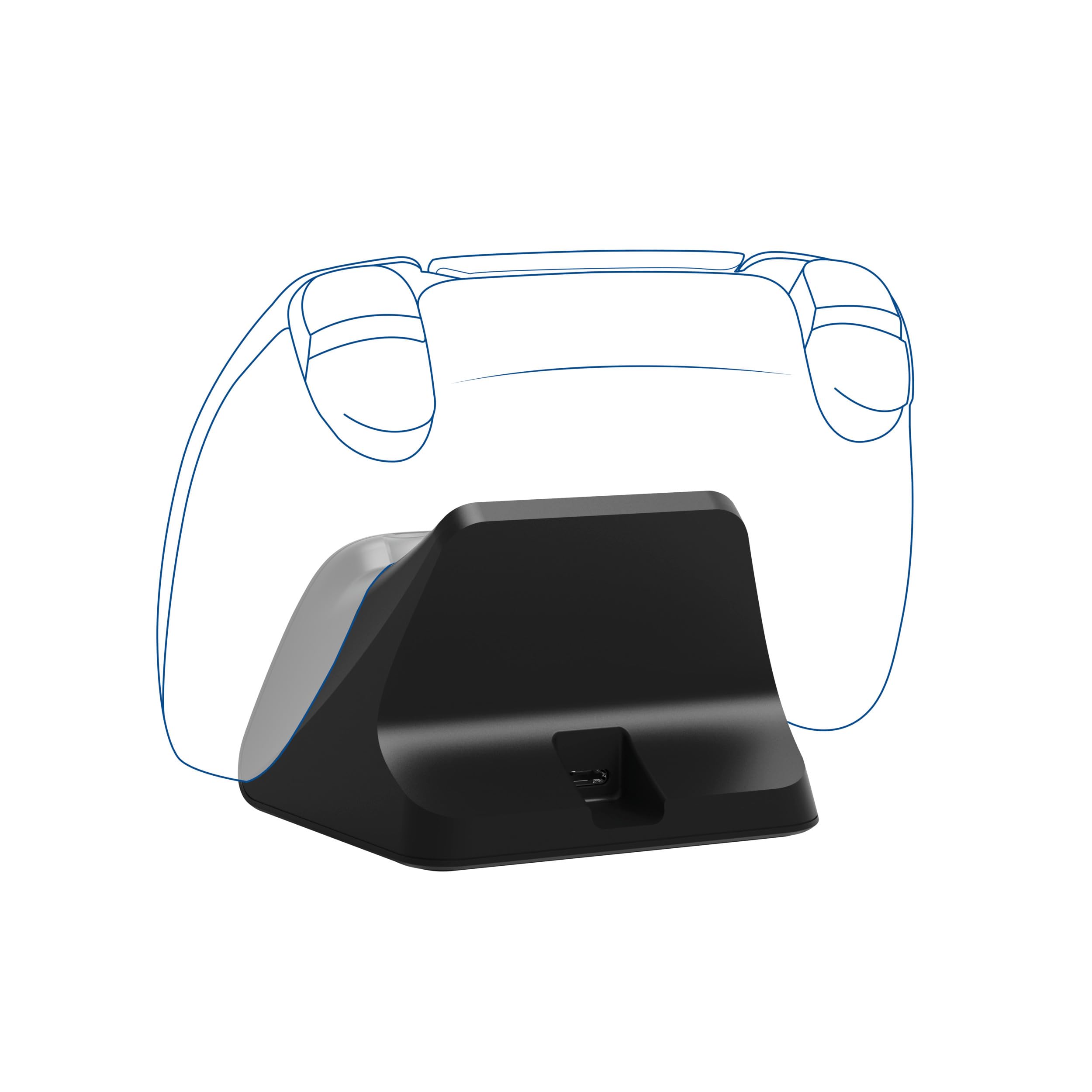Trust GXT 255 Caricatore Joystick PS5, Base Ricarica DualSense PS5 con Design Place-on, Ricarica Veloce, Illuminazione LED, Cuscinetti Antiscivolo, Cavo USB-C-C Incluso, Accessori PlayStation 5, Nero
