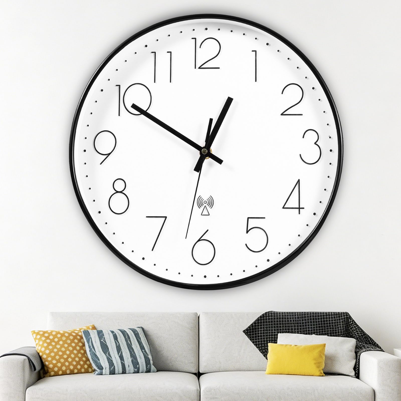 DEECOZY Wanduhr,Wanduhr Funk, 30 cm Wanduhrs Groß Mit Sekundenzeiger, Glasabdeckung, Wohnzimmeruhr,Wandfunkuhr Für Küche/Wohnzimmer/Büro,Uhr Wand,Küchenuhren,30 * 30 * 4.3cm