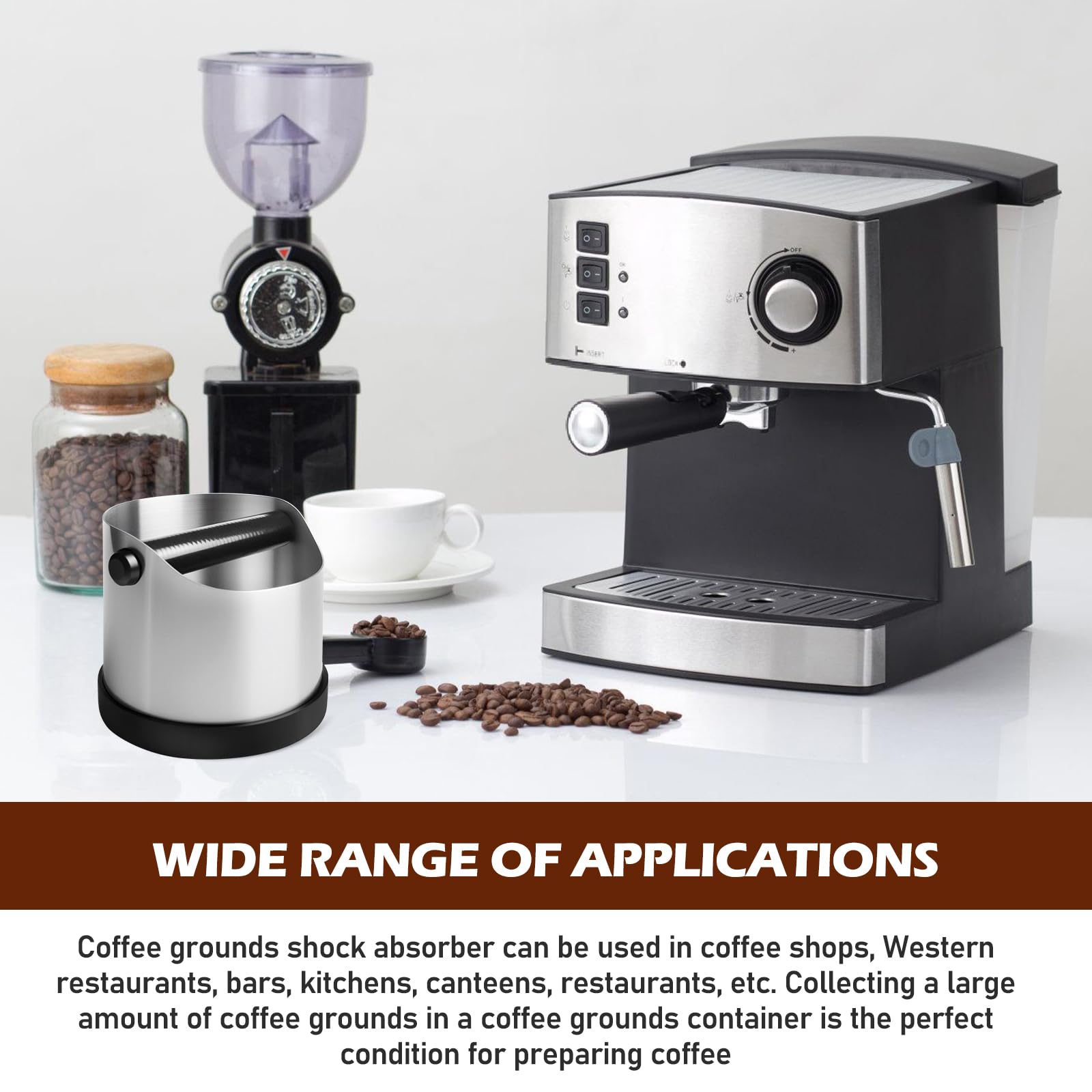 PORFOYO Contenitore per colino, contenitore per caffè in acciaio inox, con fondo antiscivolo, per raccogliere e riciclare