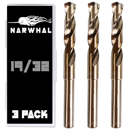 Vista 42 de Brocas de cobalto 47/64, paquete de 3, 6 pulgadas de longitud, brocas de cobalto M35 con estuche de almacenamiento, brocas perfectas para metal