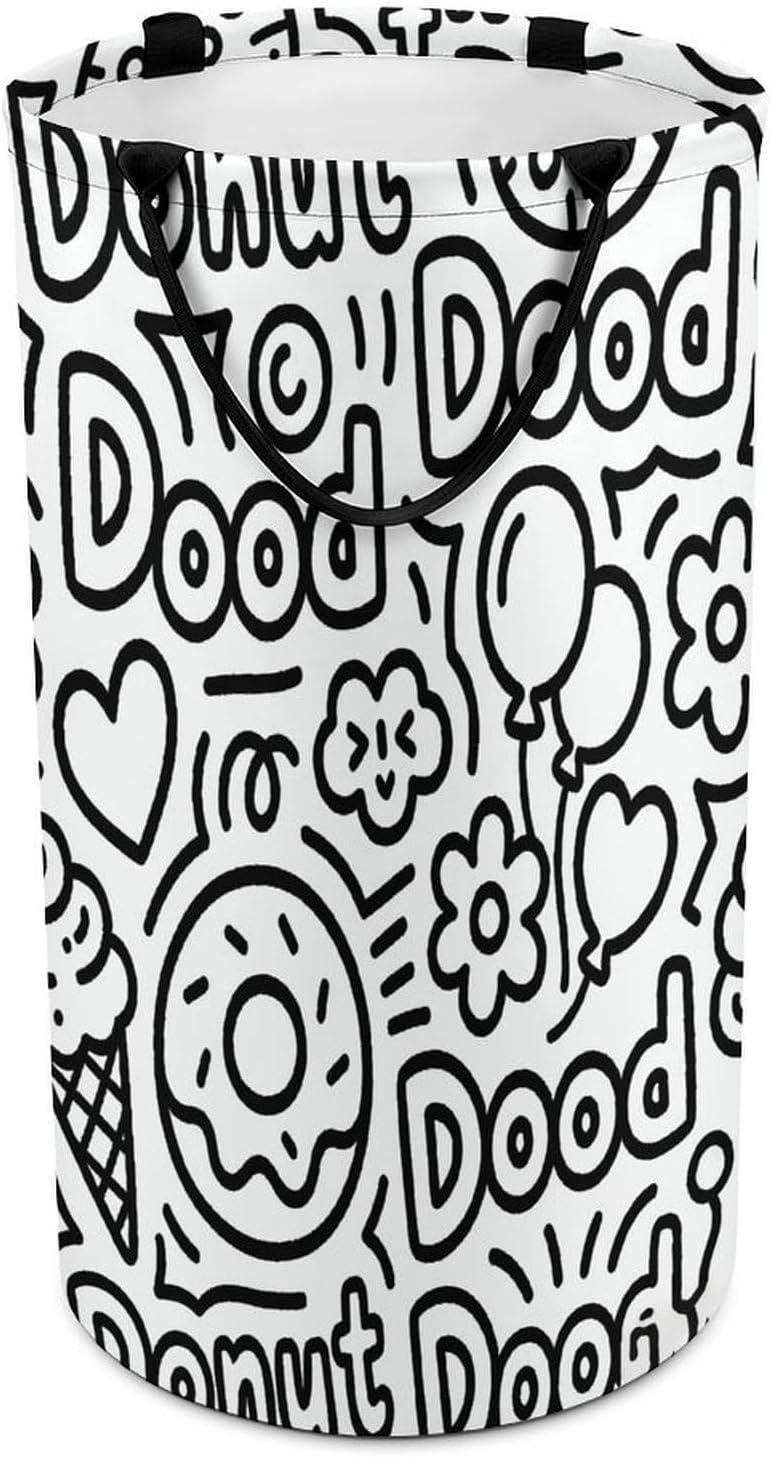 Donut Dood Laundry Hamper Portable Lightweight Clothes Hampers Fashion Dirty Laundry Storage Basket Large Capacity Foldable Clothes Baskets for Bathroom Bedroom