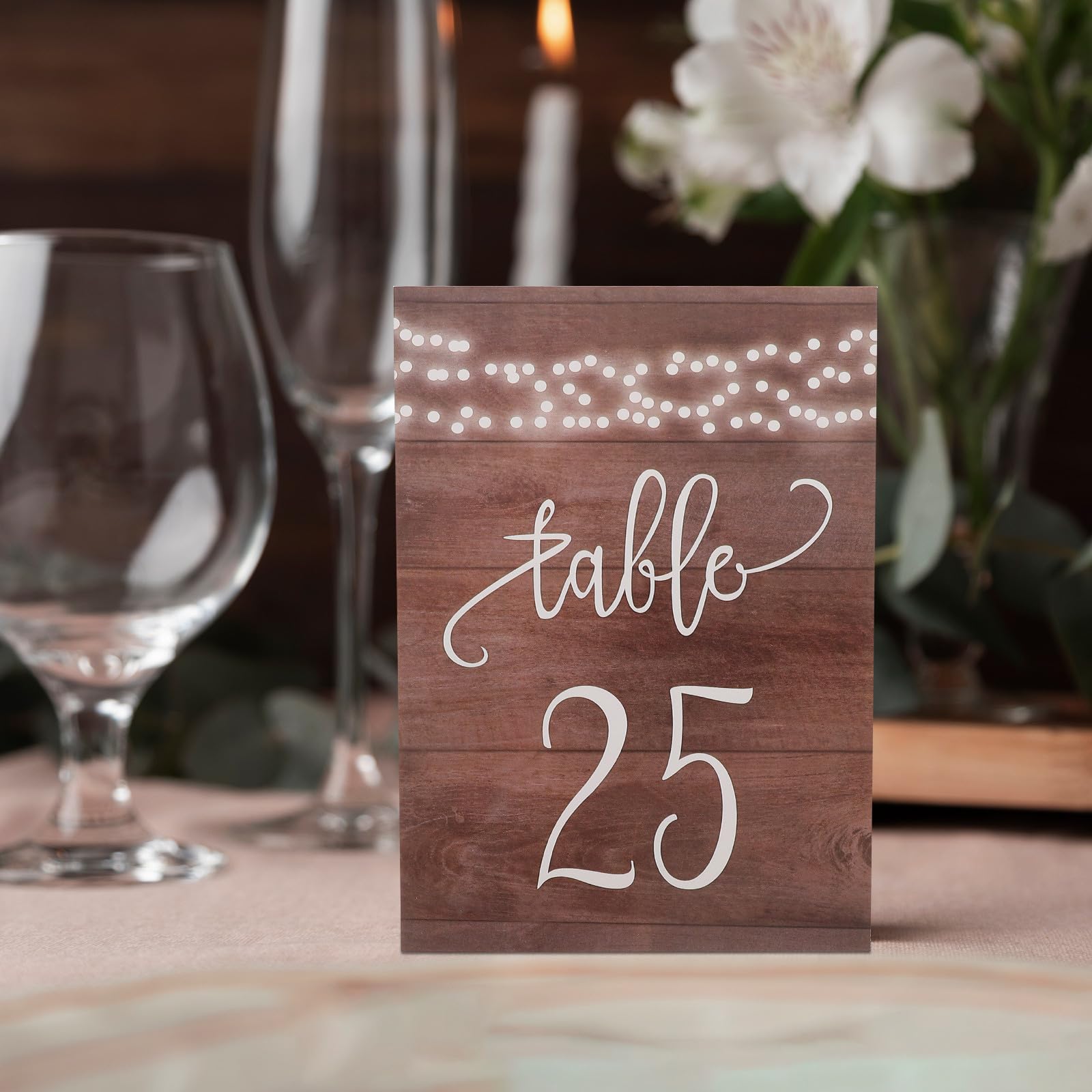 Piezas Letrero de Números de Mesa de Boda de Madera Marrón del 1