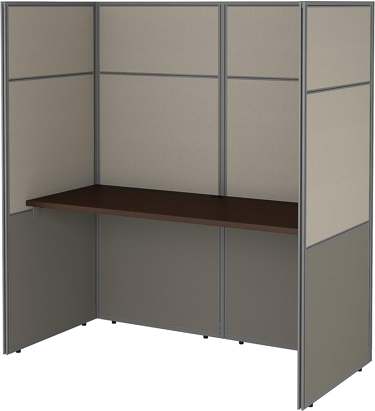 Bush Business Furniture Easy Office 60W Cubicle Desk Workstation with 66H Closed Panels in Mocha Cherry