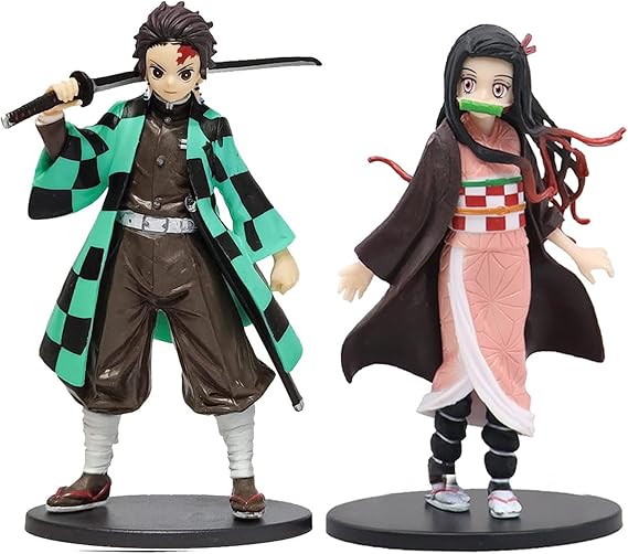 WlsqDE Demon Slayer Figuren Set - 4x 15cm PVC Figuren Nezuko, Shinobu, Kanao, Mitsuri