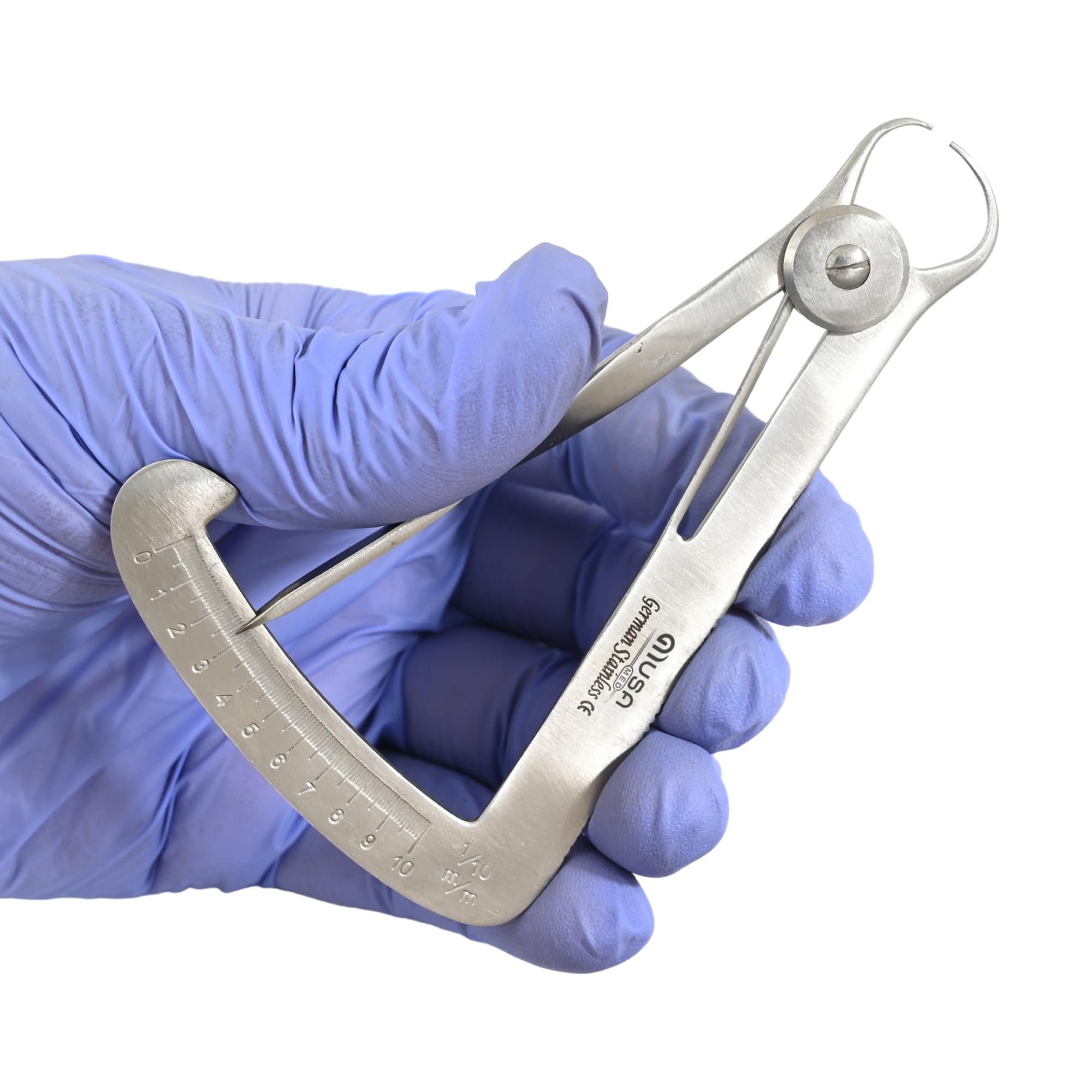 MUSAMED German Grade Stainless Steel Iwanson Dental Orthodontic Gauge | Measuring Gauge Caliper 0-10mm | Dentist Lab Measuring Instruments Tool Dental Instruments for Rubber, Metal, or Leather Sheets