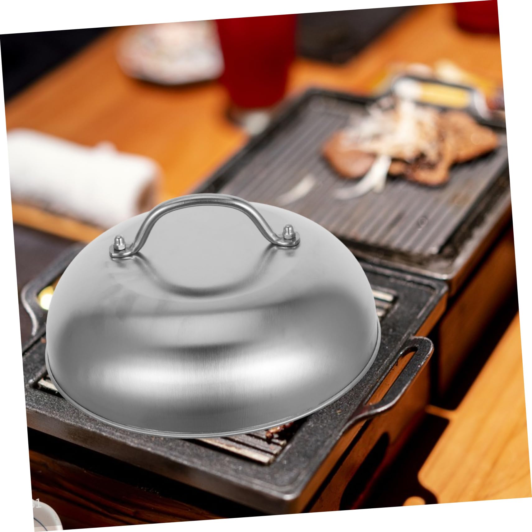 BESPORTBLE Coperchio Rotondo in Acciaio Inox per Pentole da Cucina 2 Pezzi, Copertura Elegante e Resistente per Casa e Campeggio, Previene Traboccamenti