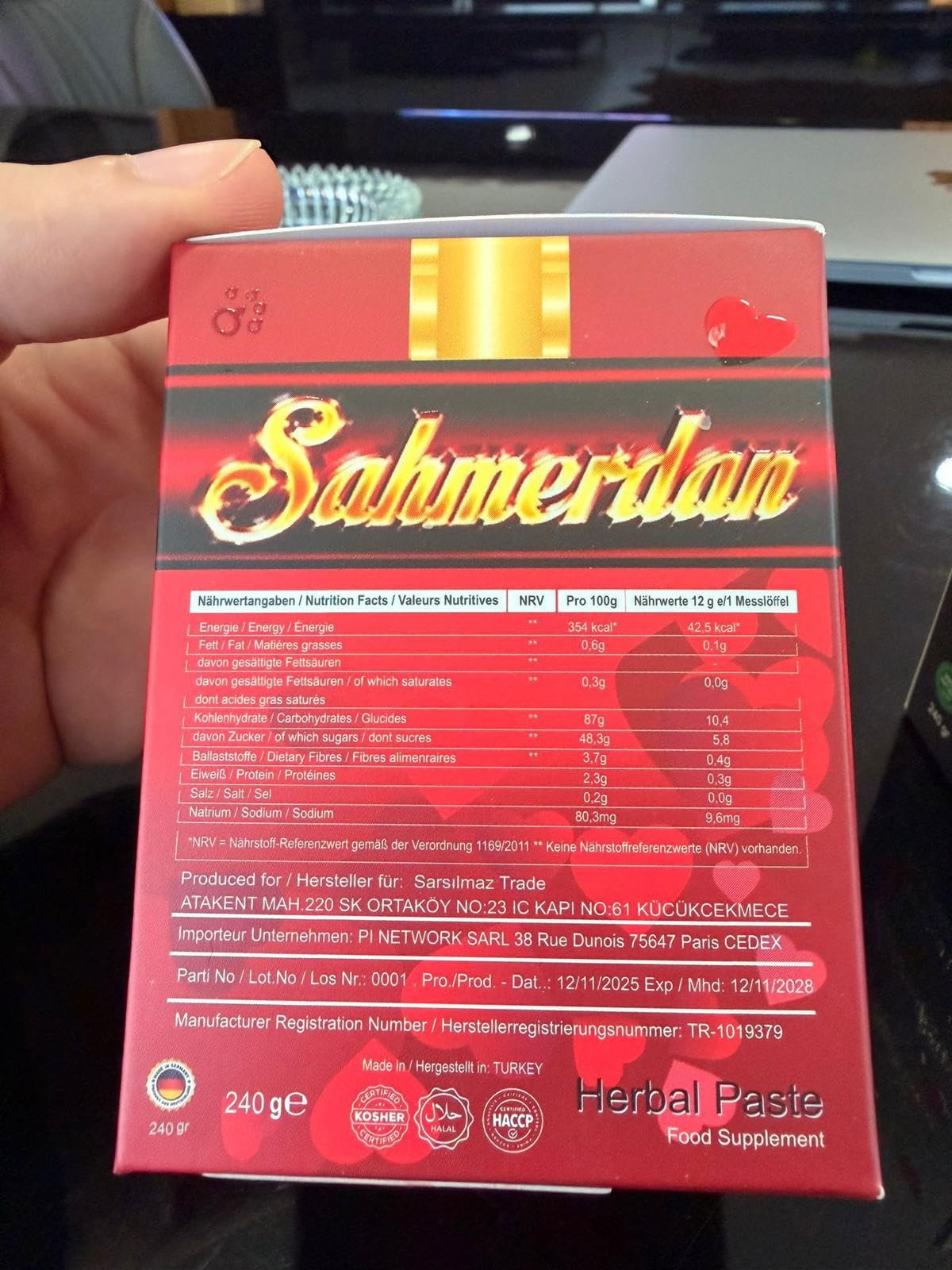 Sahmerdan 240 g Red Edition SAHMERDAN Pâte aphrodisiaque à base d'herbes (Noir-Rouge)