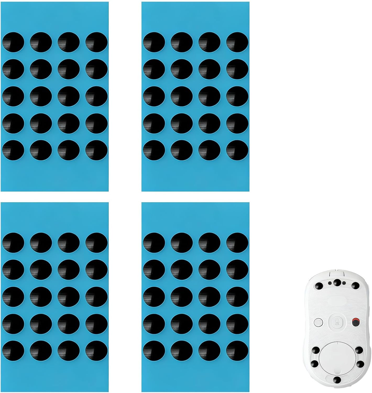 Set of 80 Ultra Sliding Mouse Skates - Mouse Feet with Rounded Edges for Gaming and Office - Smooth and Precise Slides - Black