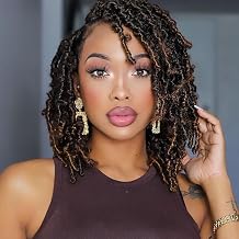 TOYOTRESS Butterfly Locs Crochet Hair - 12 inch 8 Pcs Pre-twisted Distressed Crochet Braids Pre-looped Synthetic Braiding Hair Extensions (12 Inch,T30)