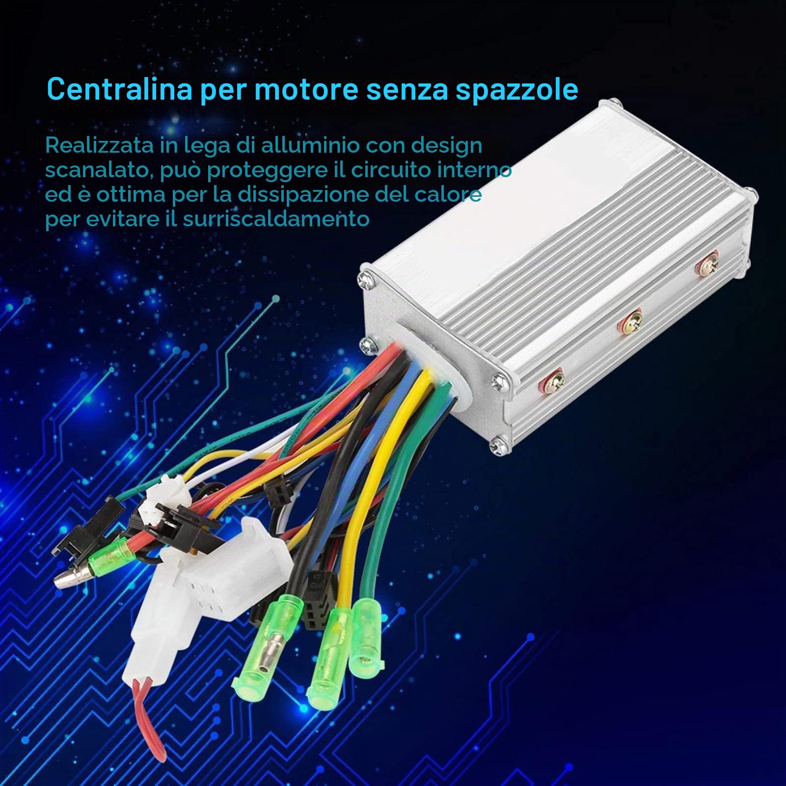 Linel Controlador sin Escobillas De Aleación De Aluminio, Controlador De Motor sin Escobillas 36v/48v 350w para Scooter De Bicicleta Eléctrica para Bicicleta Eléctrica Scooter
