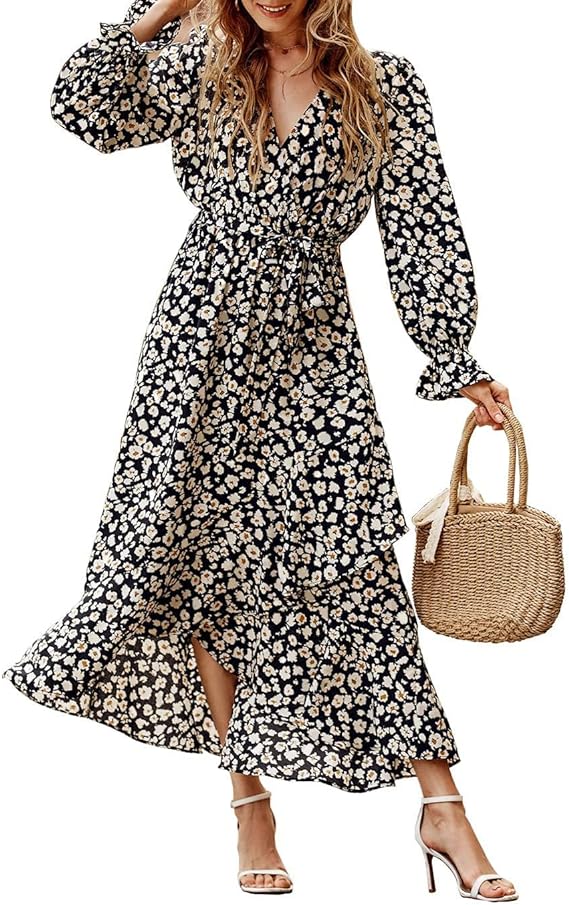 BTFBM Women Boho Floral Maxi Dress