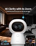 Aqara 4K UHD Hub caméra double-Lens G350, Caméra de sécurité intérieure avec 9X Zoom, 360° Pan & Tilt, AI Auto-Tracking, reconnaissance faciale/greffe, fonctionne avec Apple HomeKit, Alexa, chez Google, SmartThings