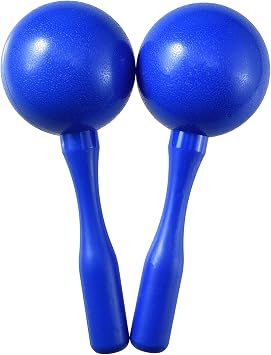 HILAZA Loud Maracas for Kids Adults, 8 Inch, Set of 2, Blue