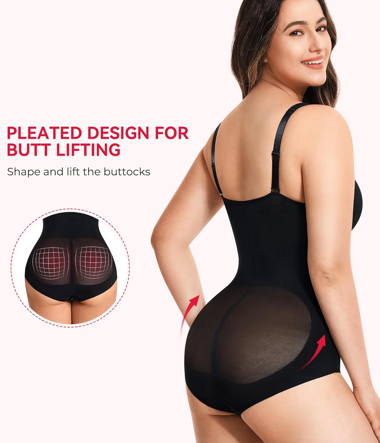 Gotoly Shapewear for Women Tummy Control Bodysuit Faja Body Shaper Waist Trainer V Neck Body Suit with Built in Bra - Image 6