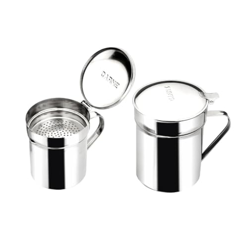 Brightium Grasera de Acero Inoxidable 0,50L, Ideal para cocinar y Servir Carne, Resistente y fácil de Limpiar.