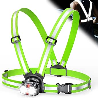 ISEYOU 800LM Running Lights for Runners, 6 Modes, IPX5 Waterproof, Rechargeable, 45° Adjustable Tilt, 4-25H Runtime