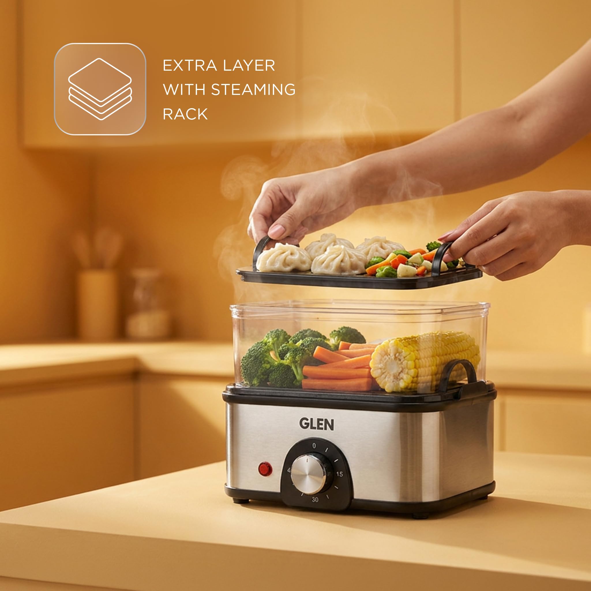 Glen 3-in-1 Multi Cooker: Egg Boiler, Steamer & More -9
