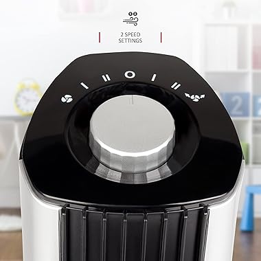 NETTA 14 Inch Tower Fan with Oscillating Function - 2 Speed Settings, Quiet Operation, 85° Oscillation, Compact Cooling Desk 