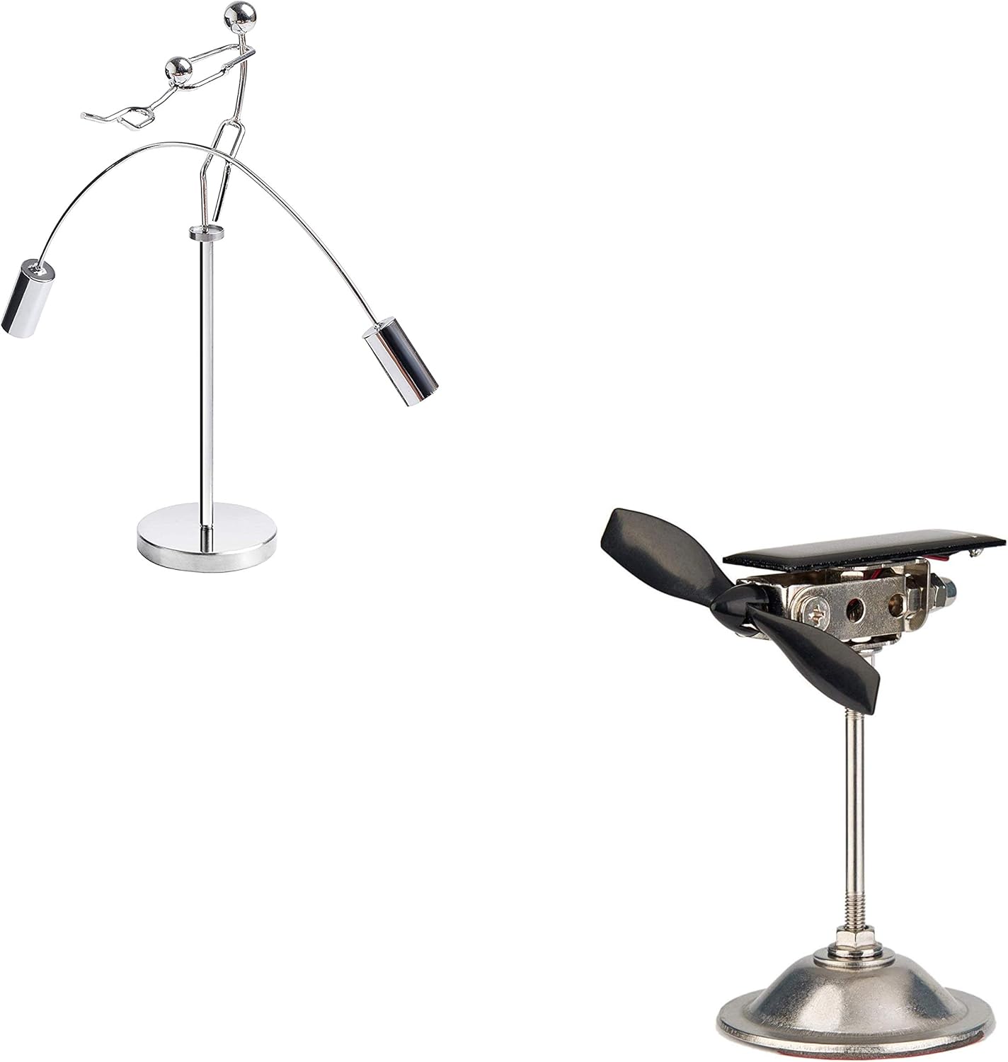 Sunnytech Weight-Lifting Stainless Physics Balancing Tumbler Toy Solar Power Windmill Black Propeller WJ161-WJ154