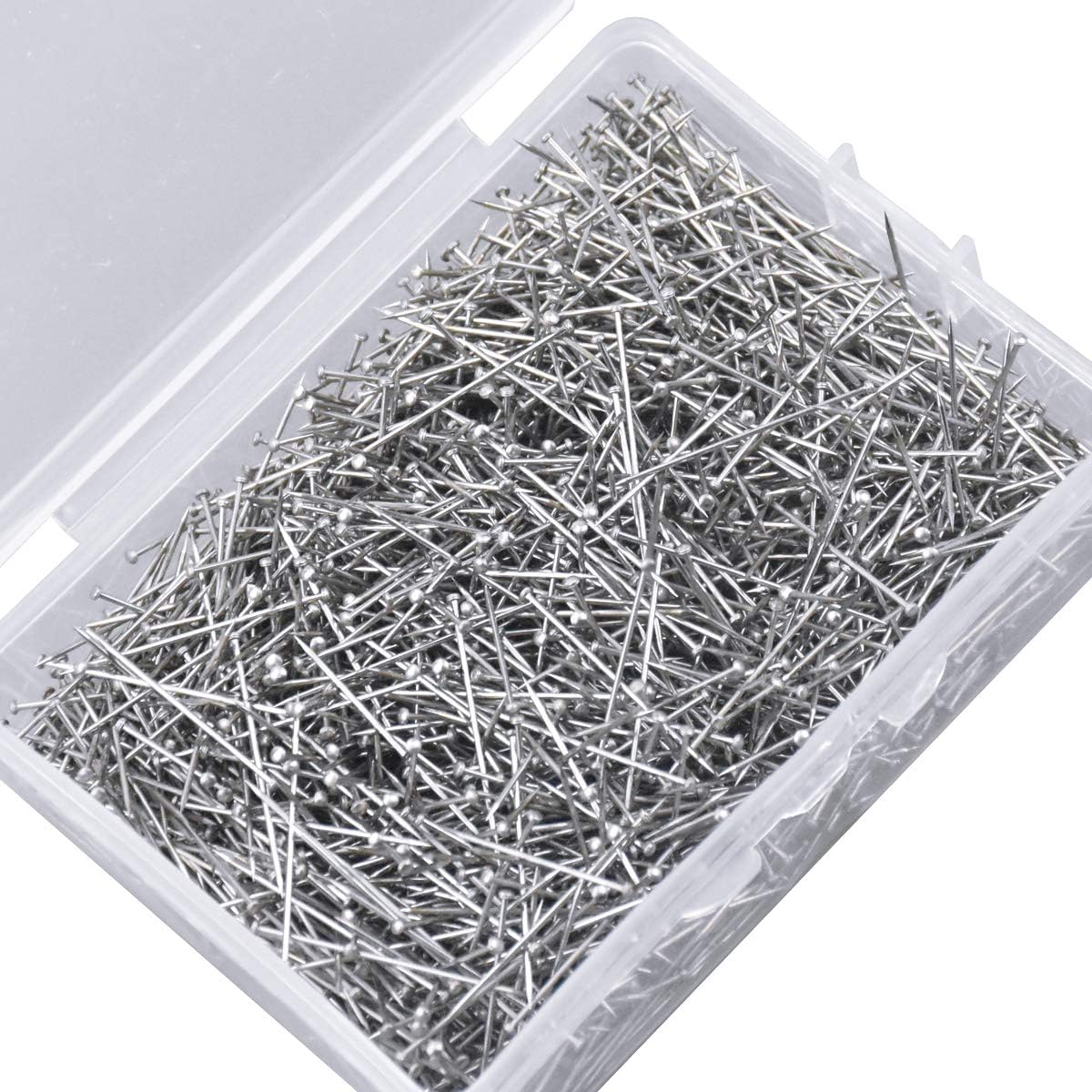1600 Pieces Sewing Pins, 26mm Long, Silver, Stainless Steel, Durable, Head Pins for Sewing, Crafts & Jewellery Making