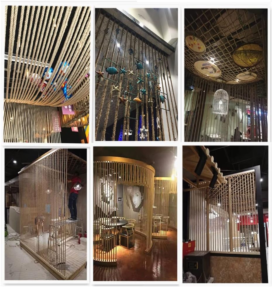 Durable Hemp Rope 20mm Jute Rope Natural Thick Hemp Rope for Crafts, Railings, Hammock, Decorating Strong Natural Rope Nautical Rope decoration park (Color : 18mm, Size : 90m)