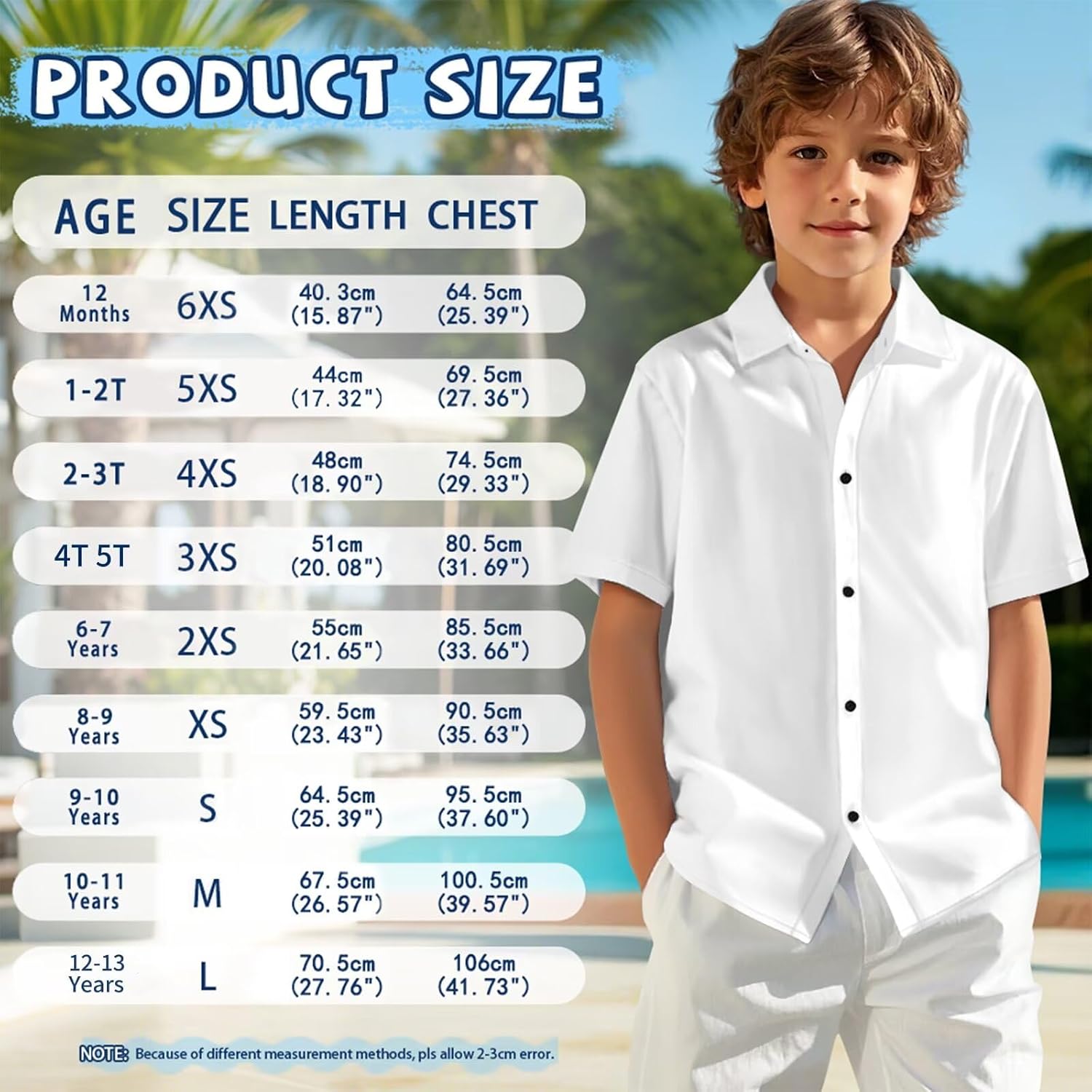 Kids Hawaiian Shirts for Boys Button Down Shirt 1-13 Years Casual Short Sleeve School Beach Vacation Outfits