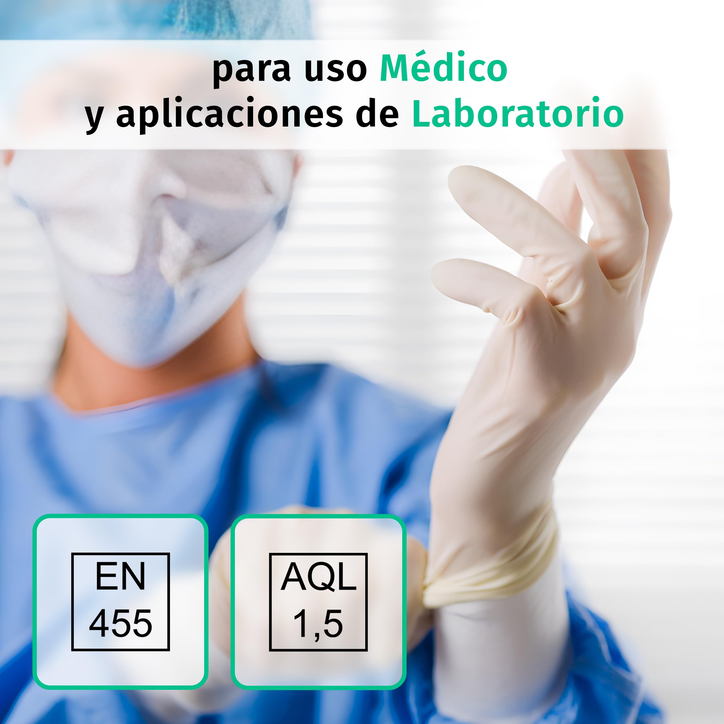 SF Guantes de látex desechables sin polvo – L, blancos, 1000 (10x100) unidades, elásticos y resistentes para medicina, limpieza y uso profesional