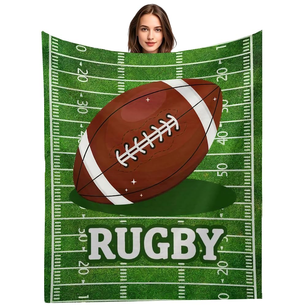 Couverture Rugby Personnalisée Homme Cadeau Entraîneur Football Anniversaire