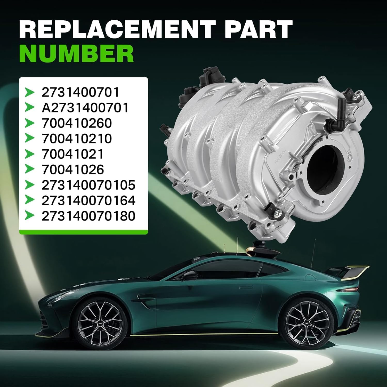 2731400701 Aluminum Intake Manifold Compatible with 2007-2012 Mercedes-Benz E550 GL450 GL550 CL550 CLK550 G550 ML550 S550 SL550 M273 V8 Replace 700410260 A2731400701