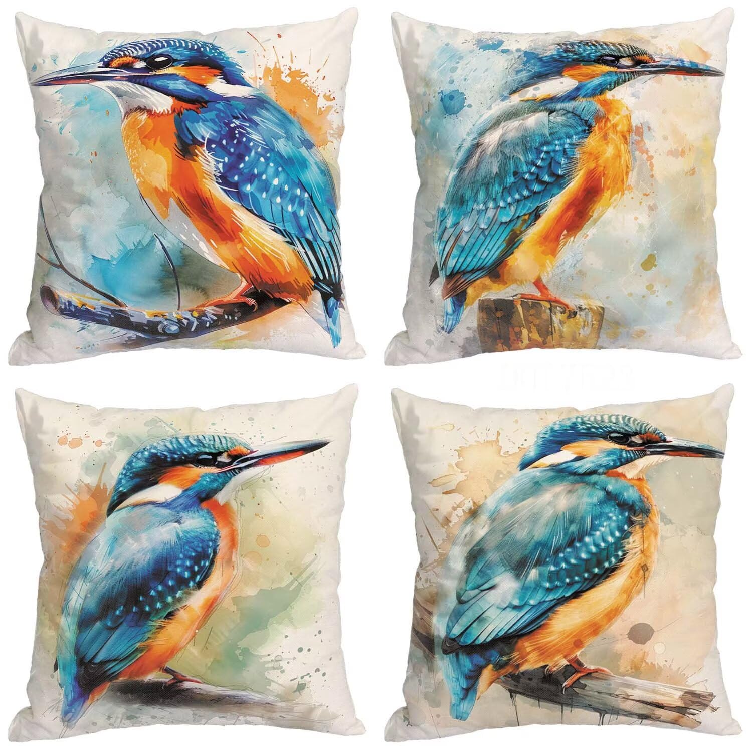 Housses de coussin 50x50 cm pour rénover un canapé avec le motif oiseau