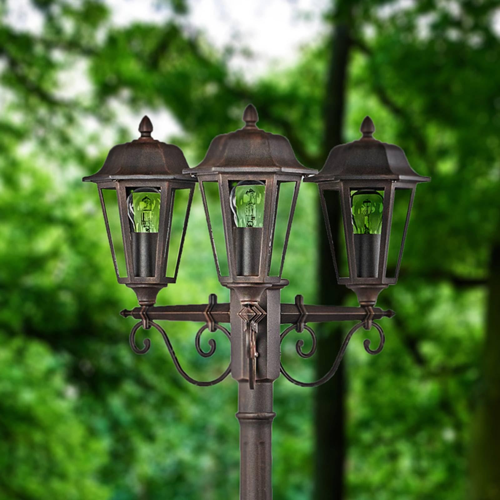 Lindby Lampione da esterni (Antico) colore Marrone, in Alluminio Candelabro lampada
