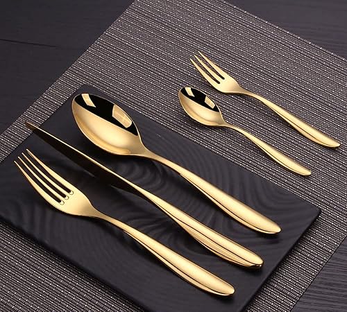 Miniatura 4 de Juego de cubiertos de 40 piezas para 8 juego de cubiertos de acero inoxidable de alta calidad juego de cubiertos pulidos con espejo juego de vajilla