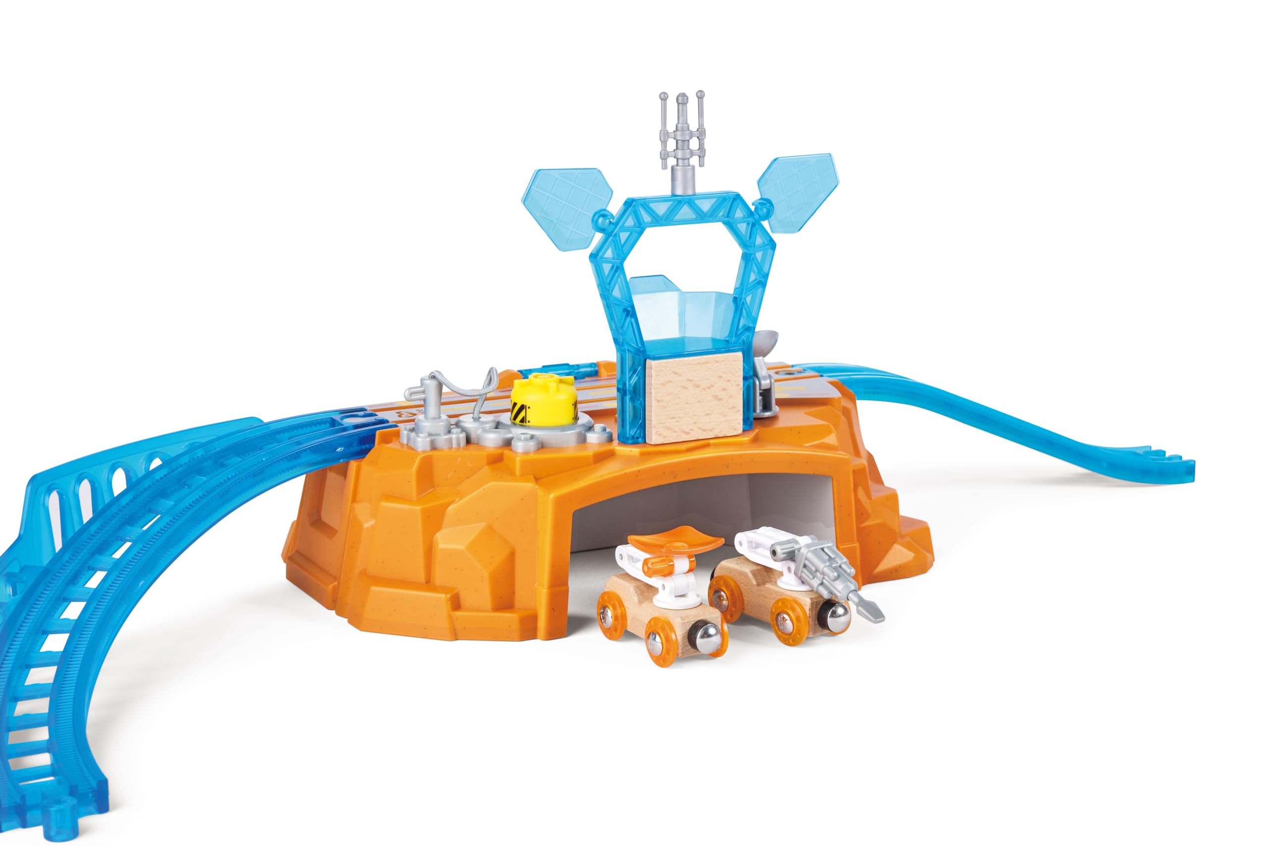 Hape Set di treni - Esplorazione di Marte, set ferroviario in legno, per bambini dai 3 anni in su