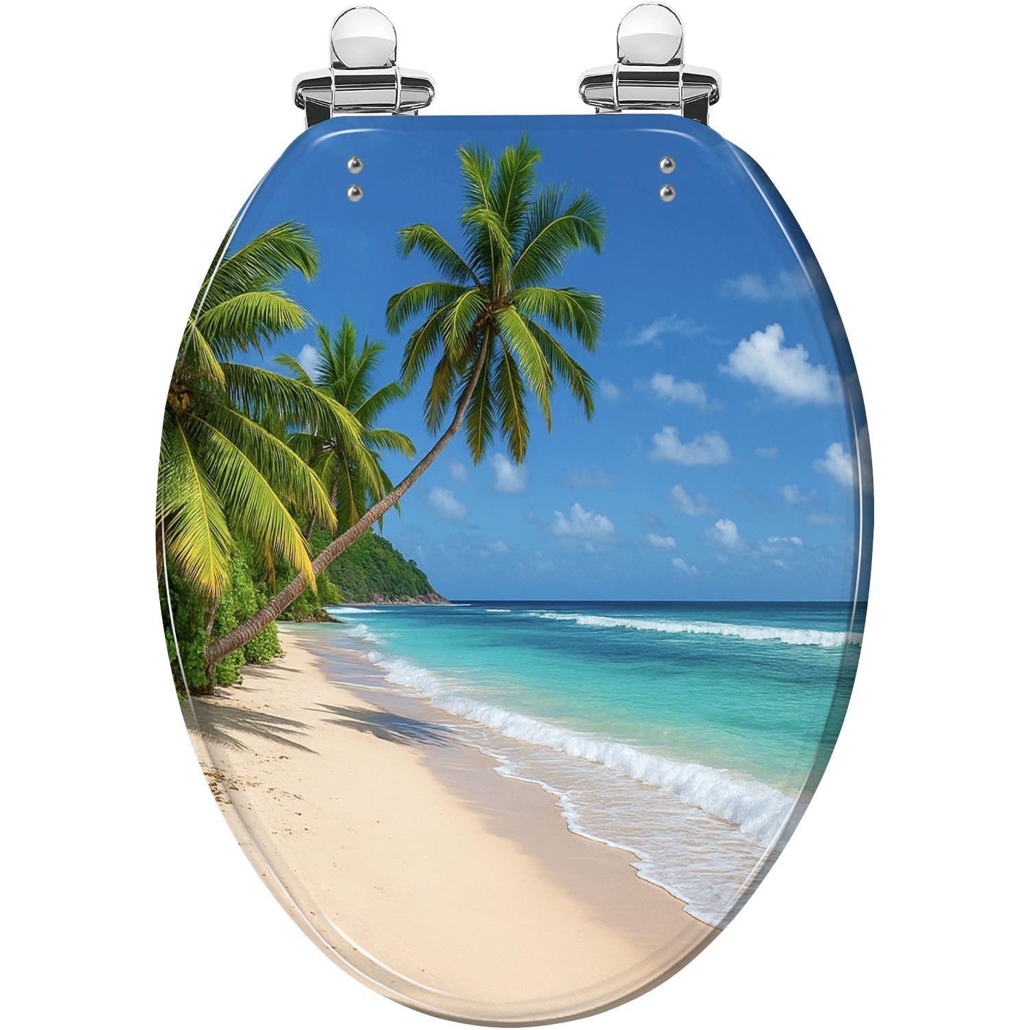 Resin Elongated Toilet Seat with Slow-Close Lid and Quick-Release Hinges(Multi4,18.5x14.5)