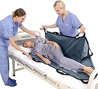 Vista 7 de Almohadilla de cama multiusos de 55 x 36 pulgadas con asas reforzadas, sábana para paciente reutilizable y lavable para girar, levantar y Negro