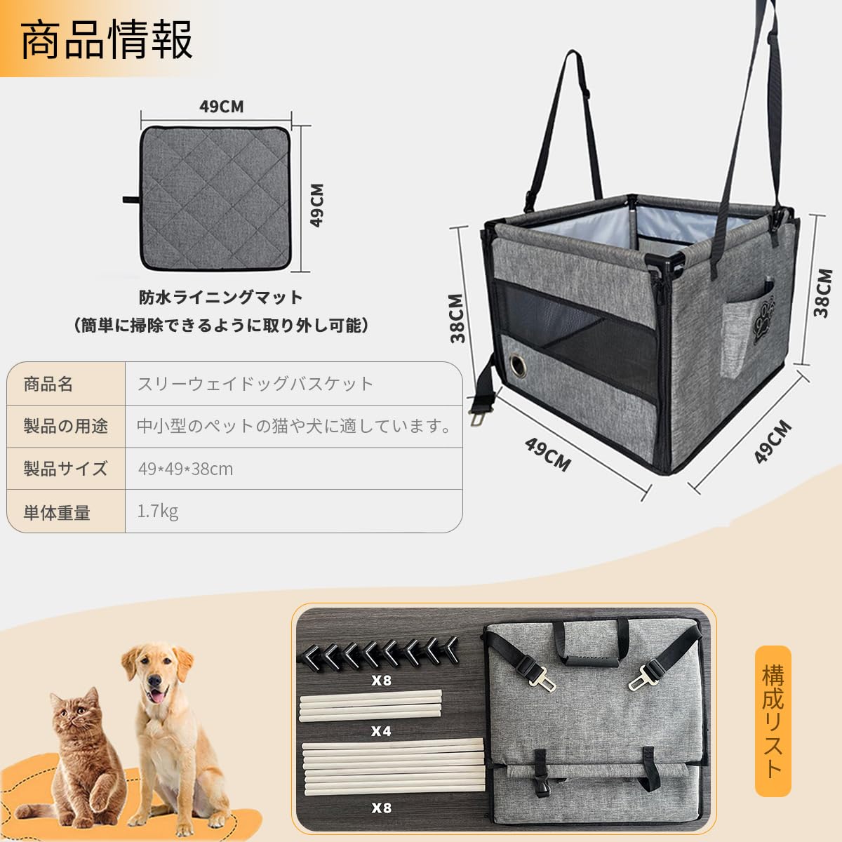 Amazon.co.jp: Lavihom ペット用ドライブボックス 2023 年改良フレーム