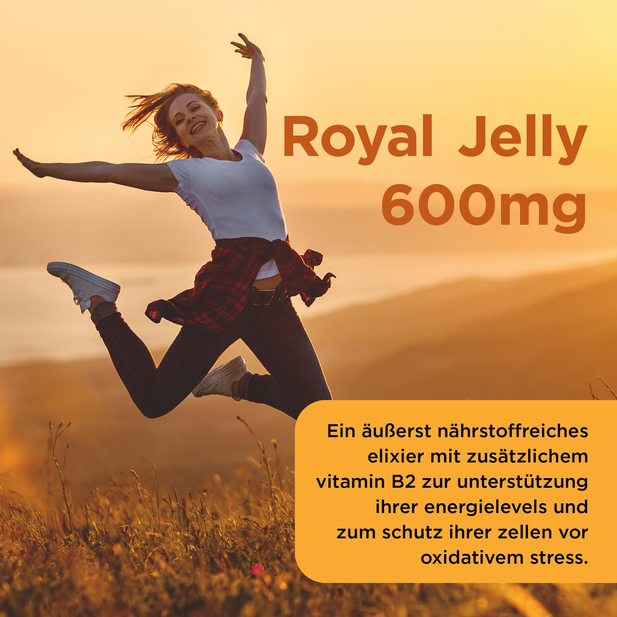 Healthspan Gelée Royale 600 mg | Mindert Müdigkeit und Erschöpfung | nährstoffhaltiger Nektar | Zusätzliches Vitamin B2 | Enthält mindestens 6% HDA | Vegetarisch | 90 Kapseln